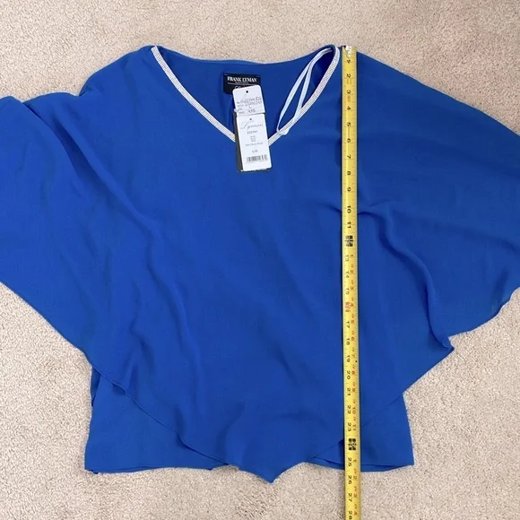 Frank Lyman NWT Women's Imperial Blue Pants Outfit w/ Chiffon Overlay Size L - Picture 12 of 16